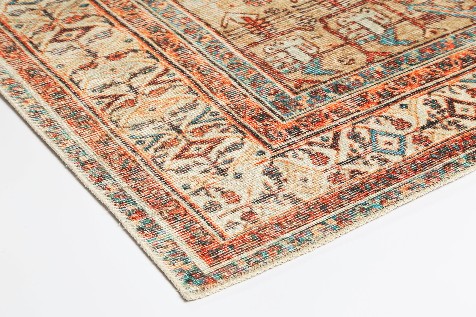 Distressed Louvre Rustic Blue Washable Rug - VITAL 3181-00 – Cheapest ...