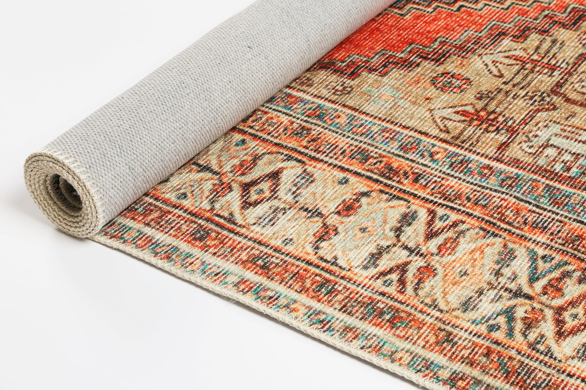 Distressed Louvre Rustic Blue Washable Rug - VITAL 3181-00 – Cheapest ...