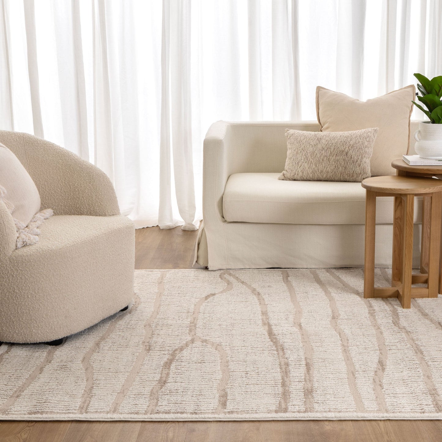 Sierra Abstract Lines in Ivory Rug