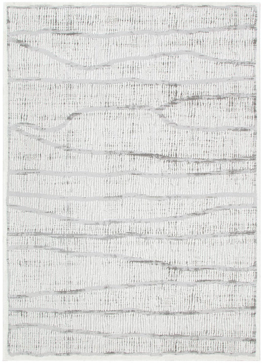 Sierra Abstract Lines in Silver Rug