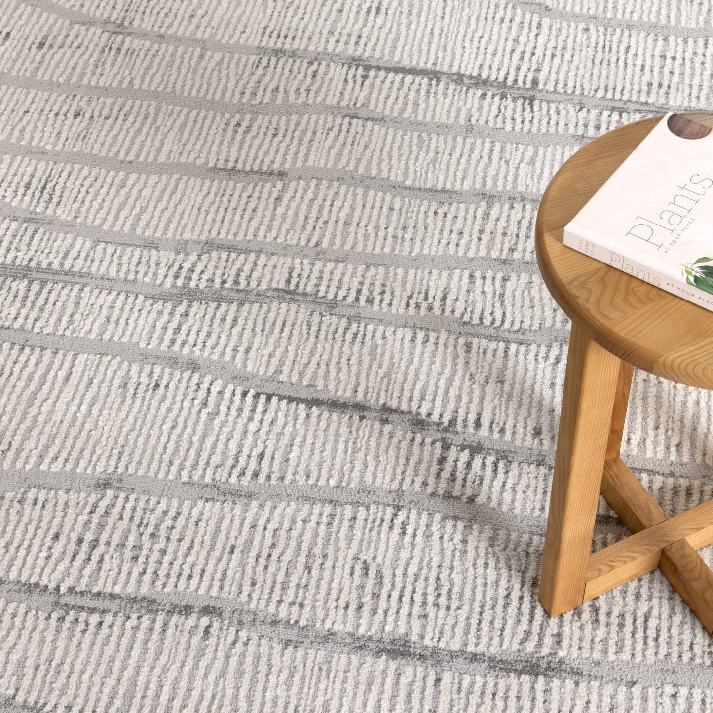 Sierra Abstract Lines in Silver Rug