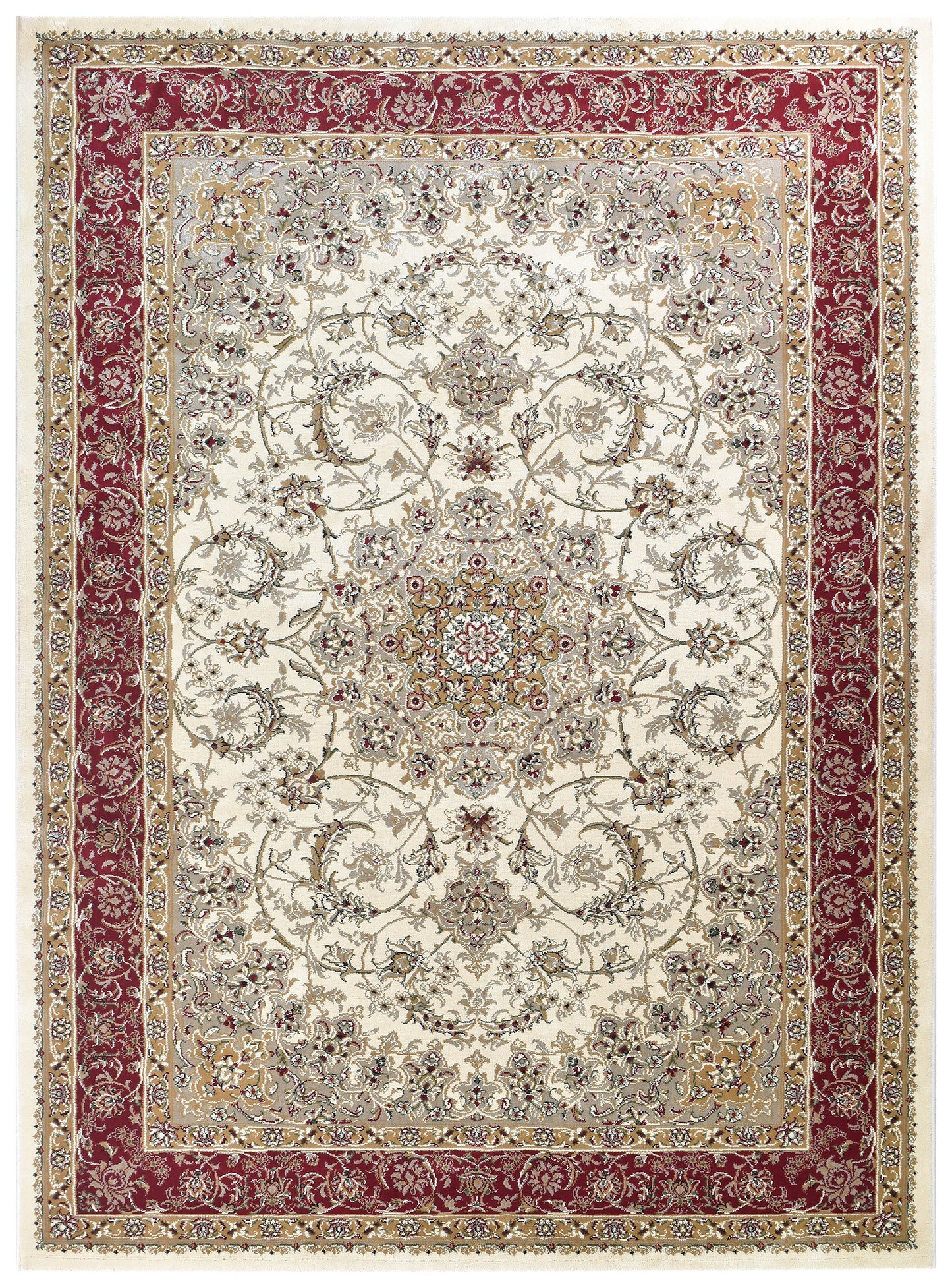 Alice High Density Turkish in Cream & Red Rug