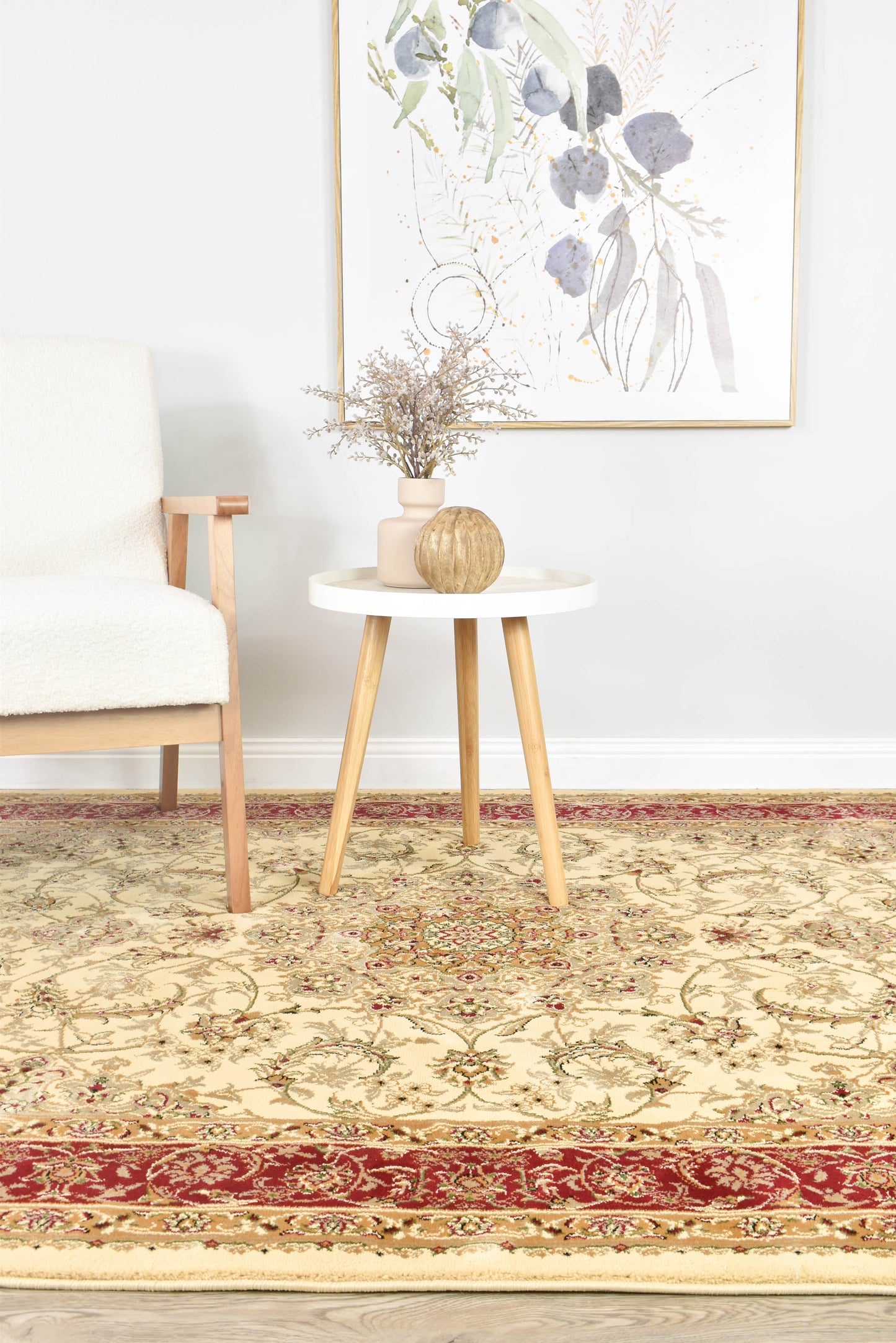 Alice High Density Turkish in Cream & Red Rug