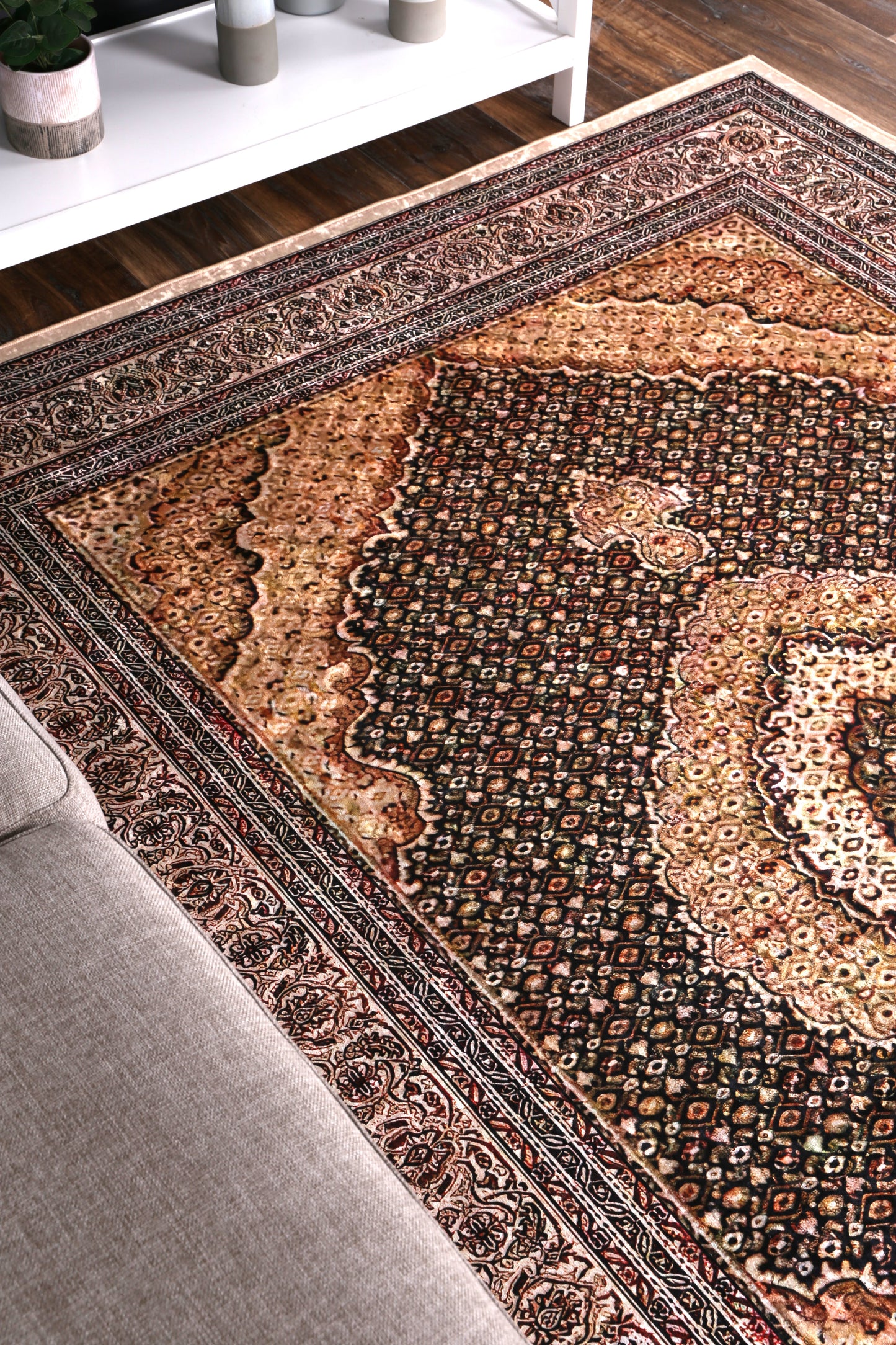 Angelic Medallion Non-Slip In Gold Rug