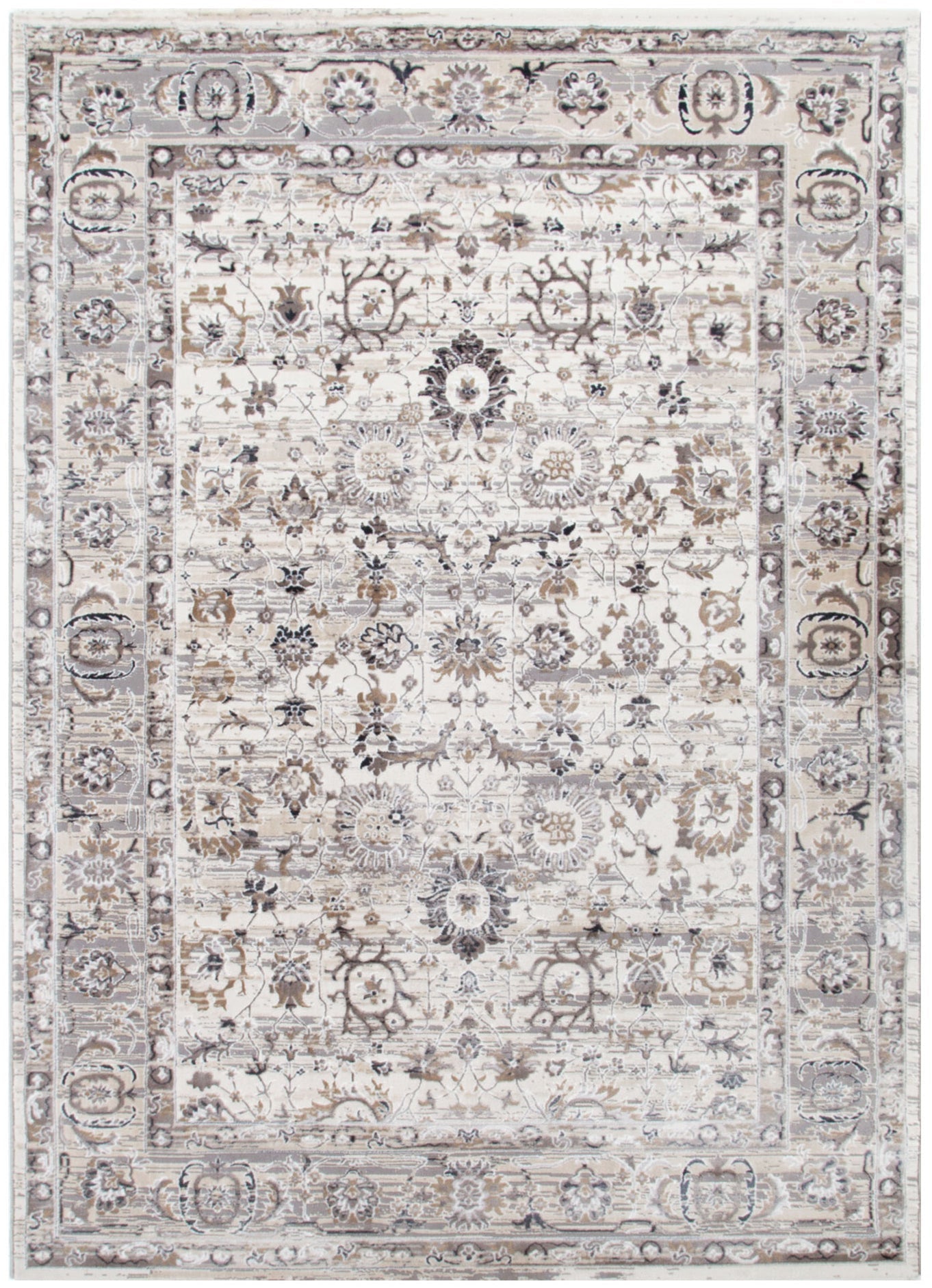 Atina Distressed Transitional Beige Grey Colour Rug