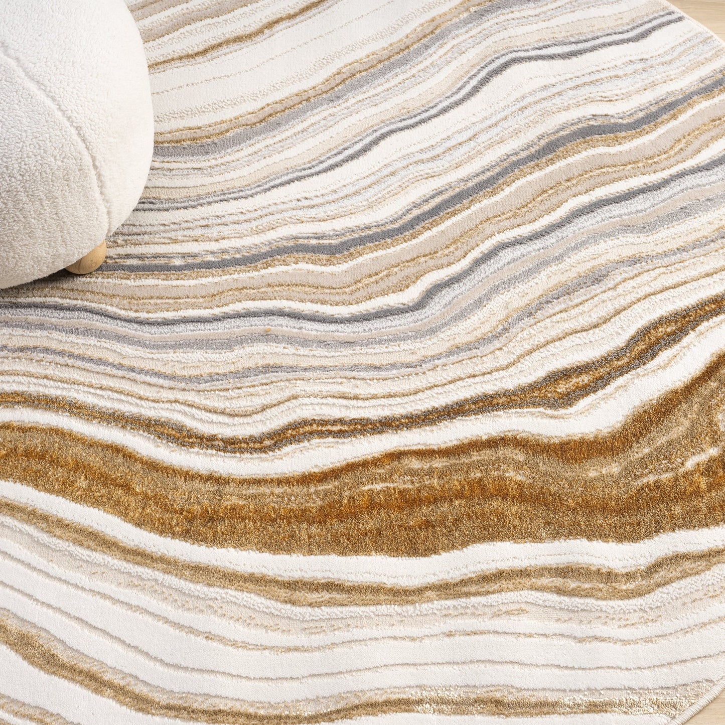 Amber Stone in Multicolured : Round Rug