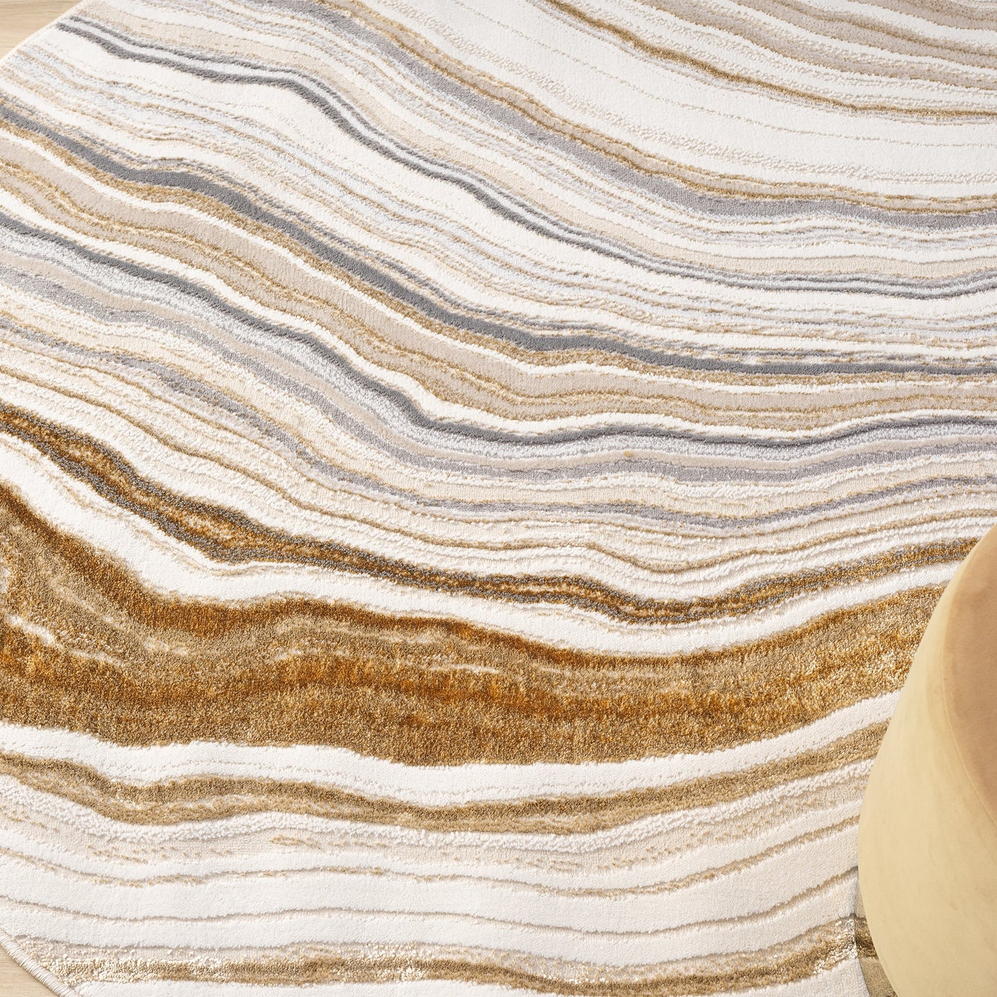 Amber Stone in Multicolured : Round Rug