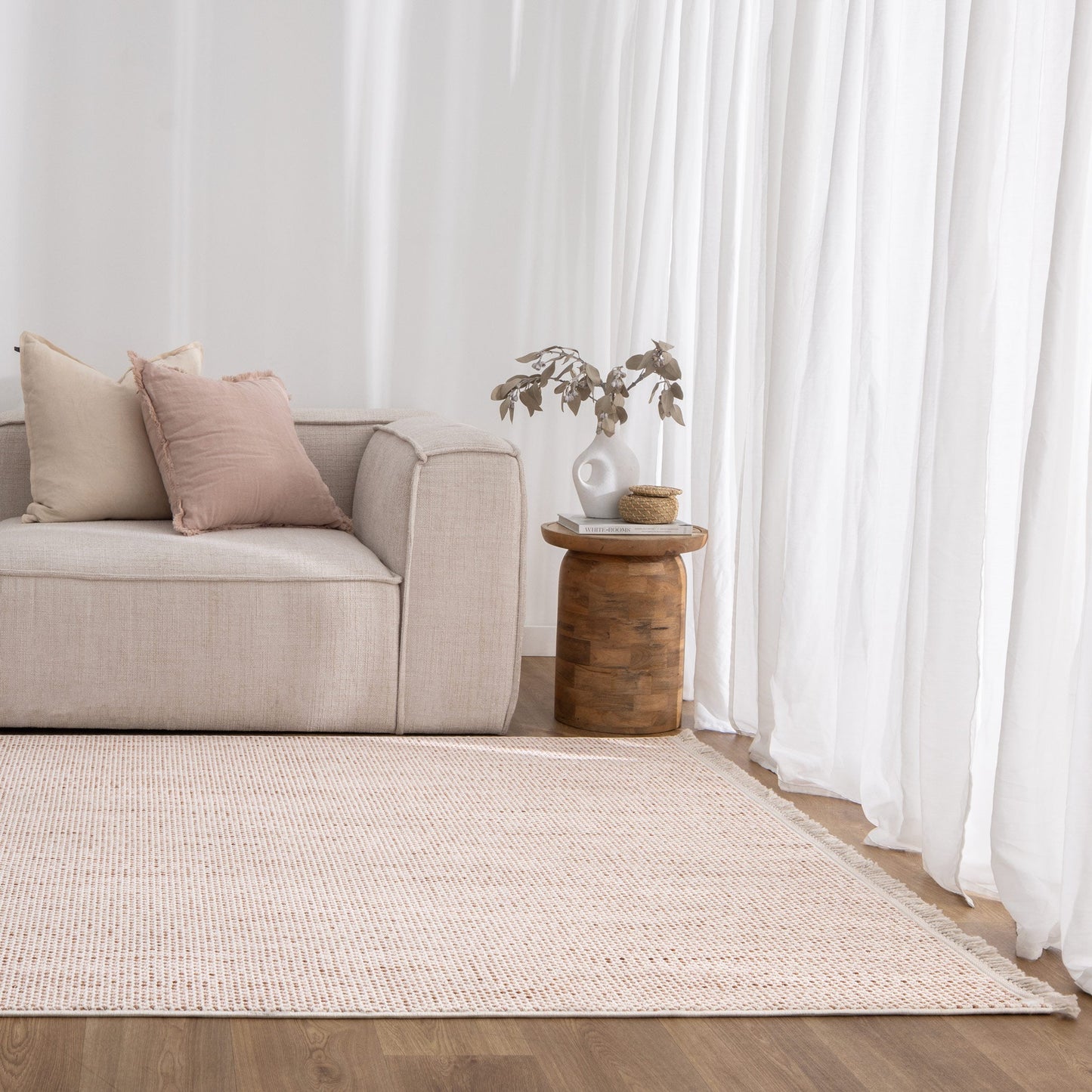 Berno Ivory Pink Loop Rug