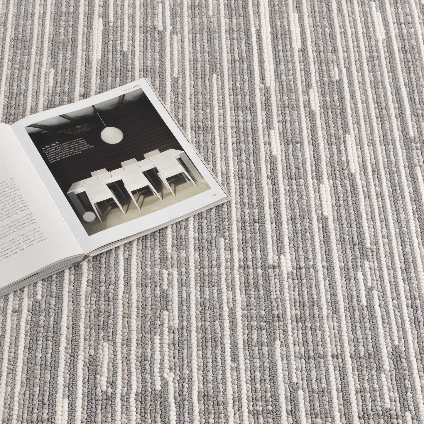 Berno Silver Ivory Loop Lines Rug