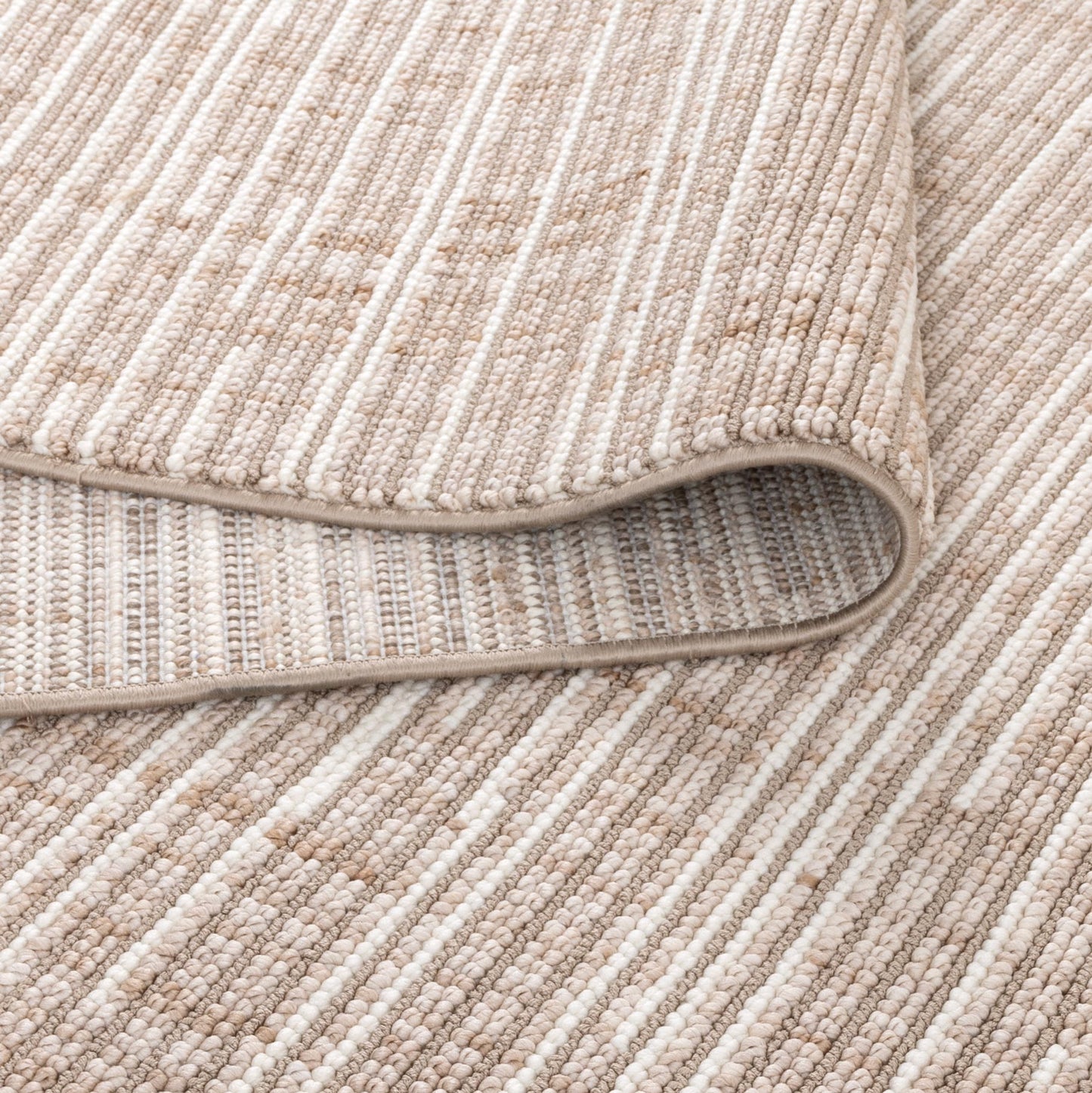 Berno Beige Ivory Loop Lines Rug