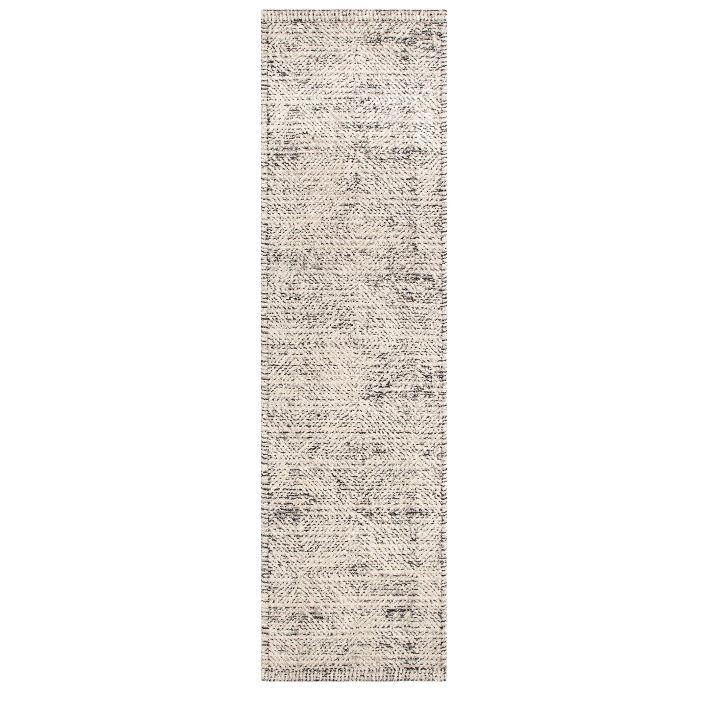 Clara Distressed Diamonds Cream Charcoal Rug