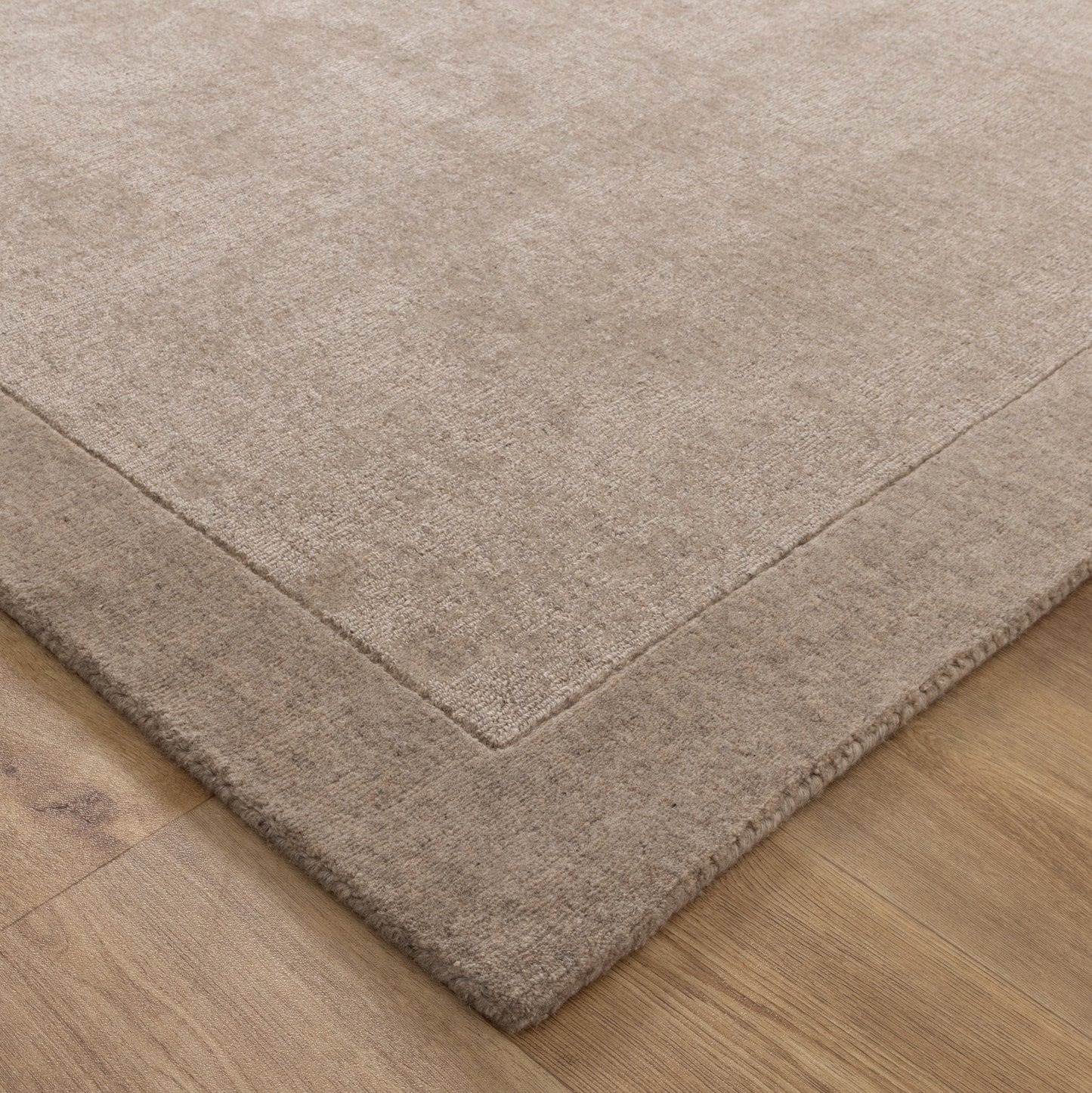 Sedona Camel Border In Beige Wool Rug