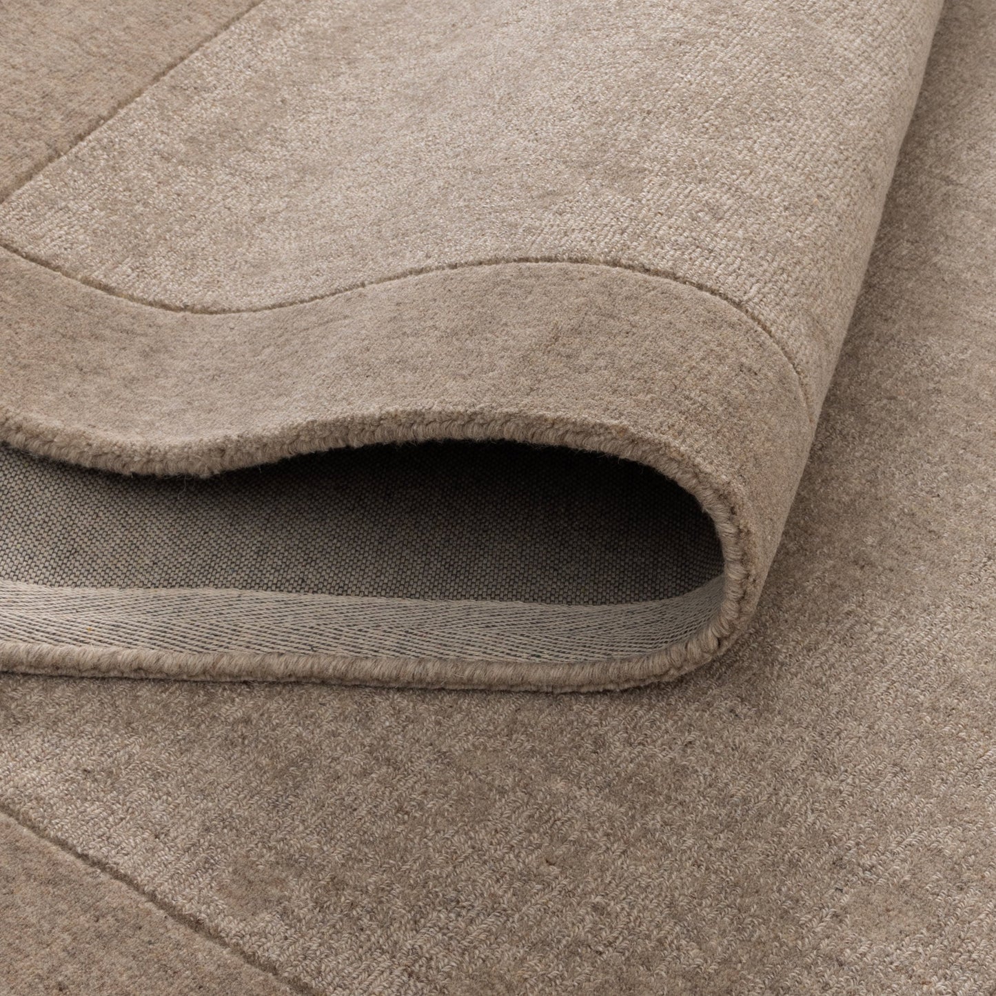 Sedona Camel Border In Beige Wool Rug