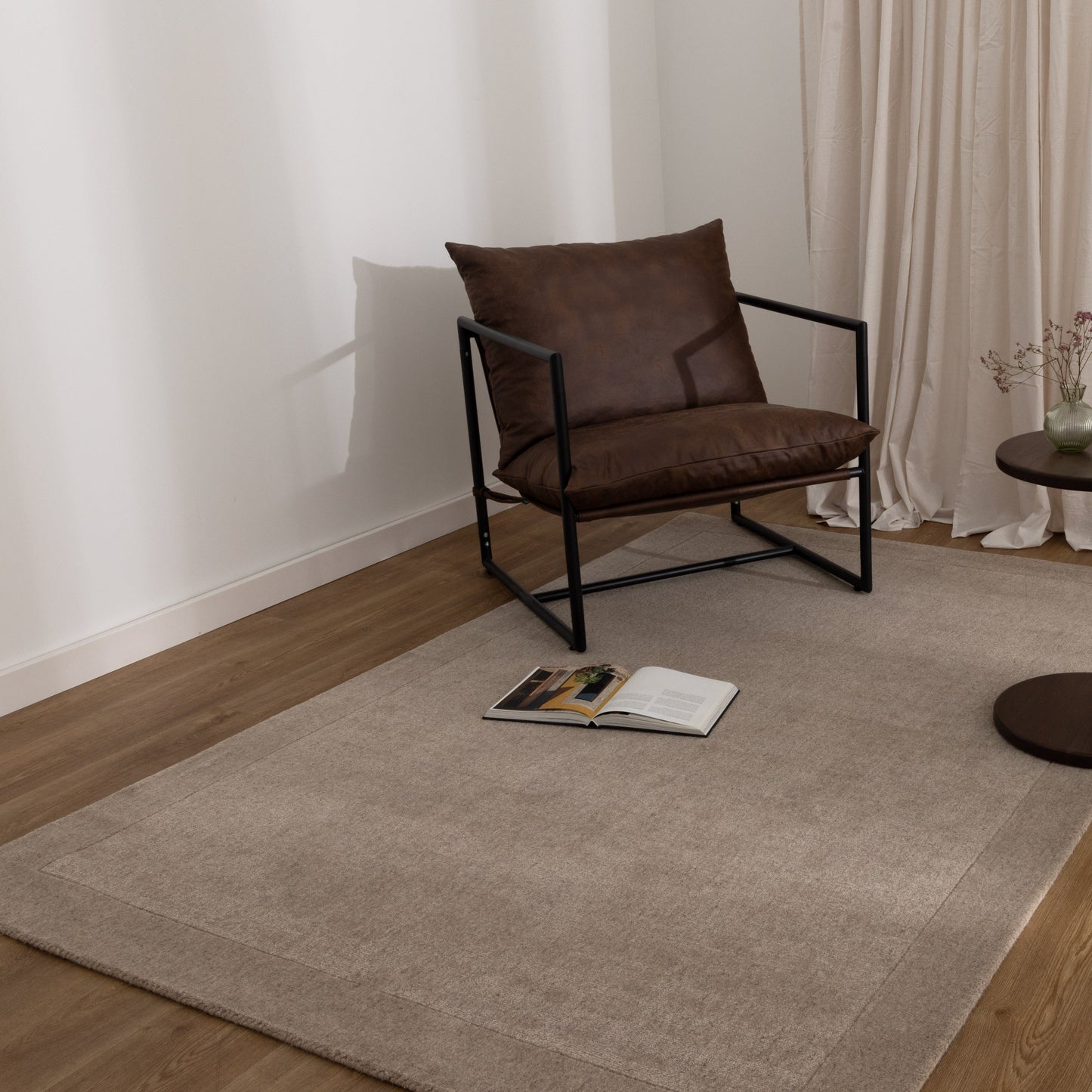 Sedona Camel Border In Beige Wool Rug