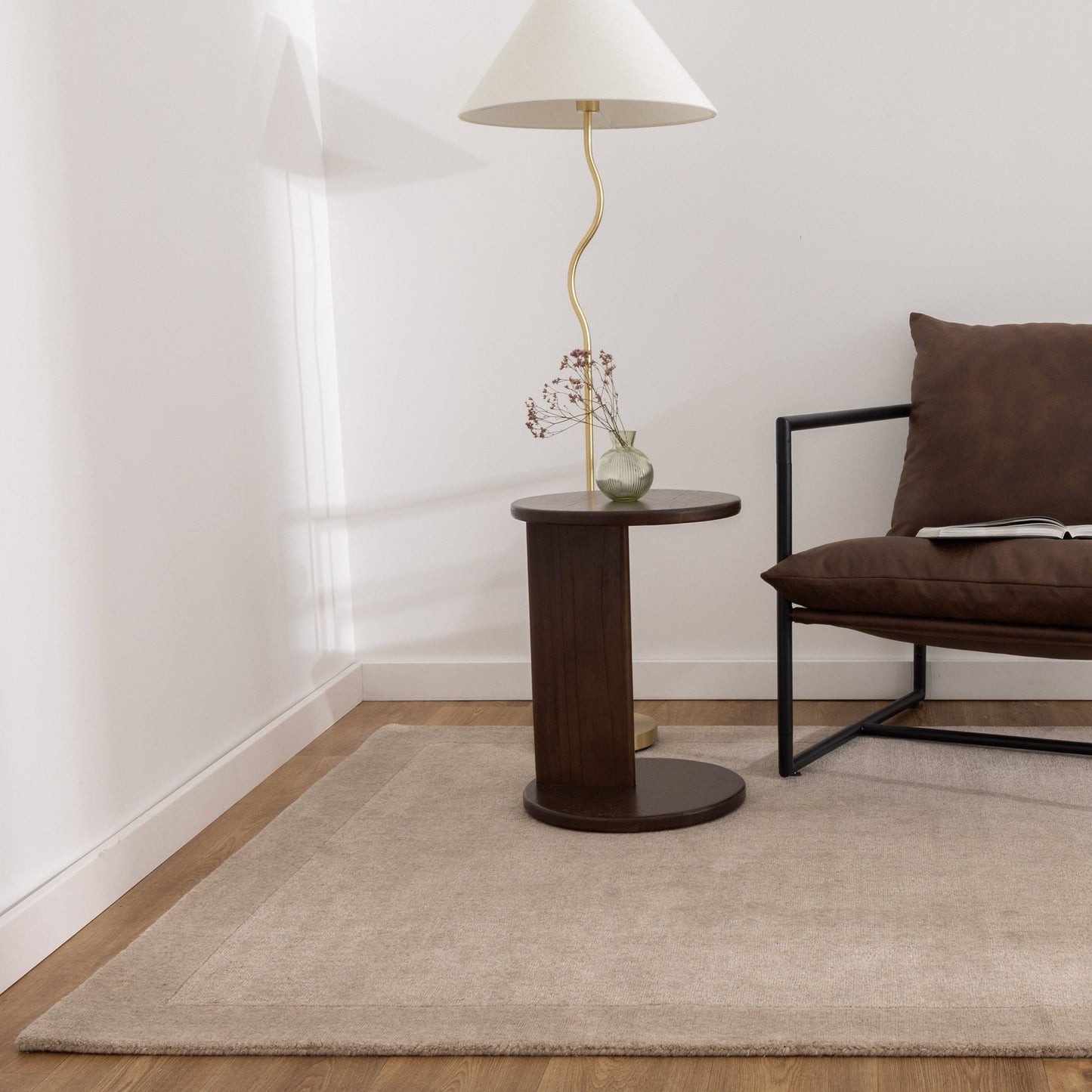 Sedona Camel Border In Beige Wool Rug