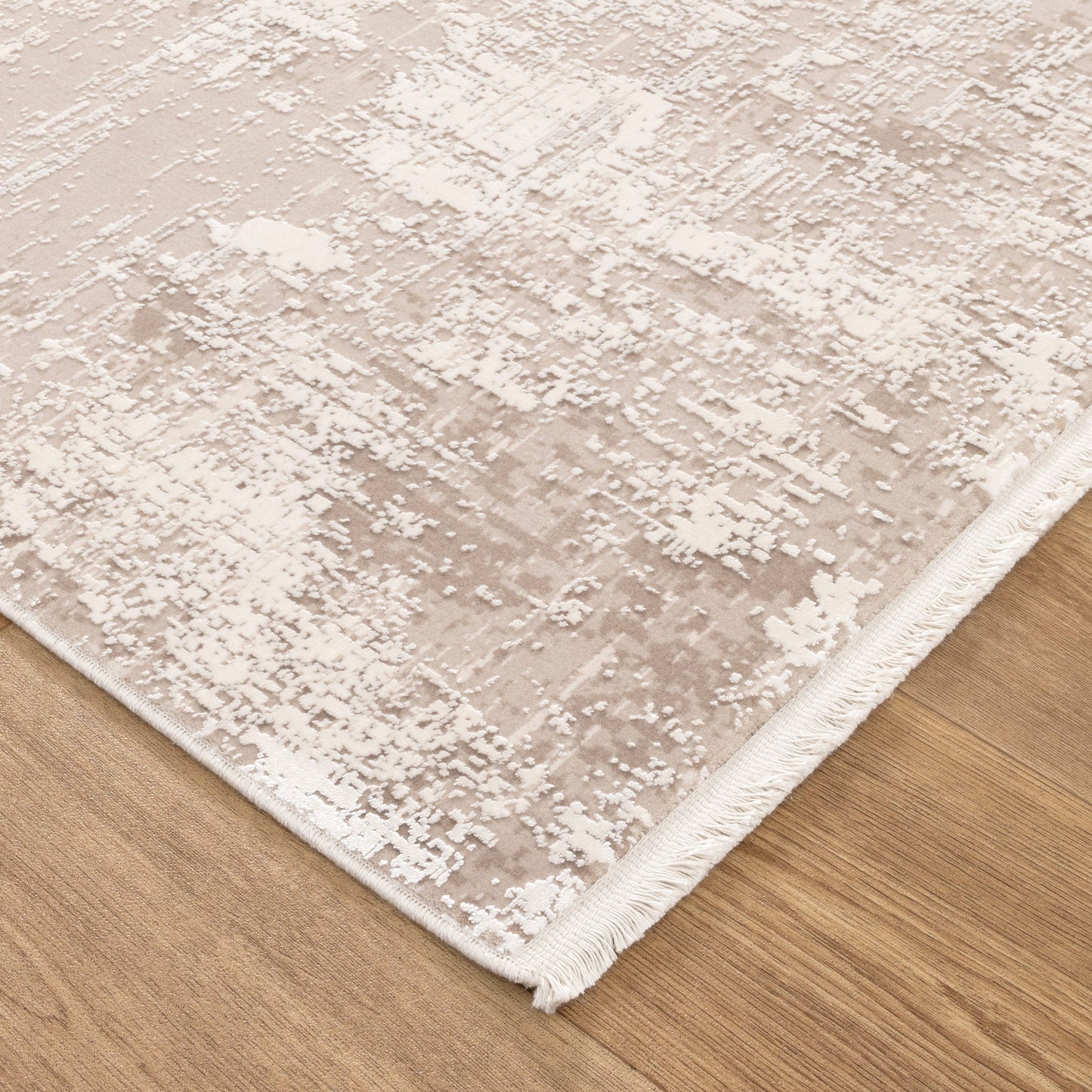 Chateau Distressed Beige and White Rug