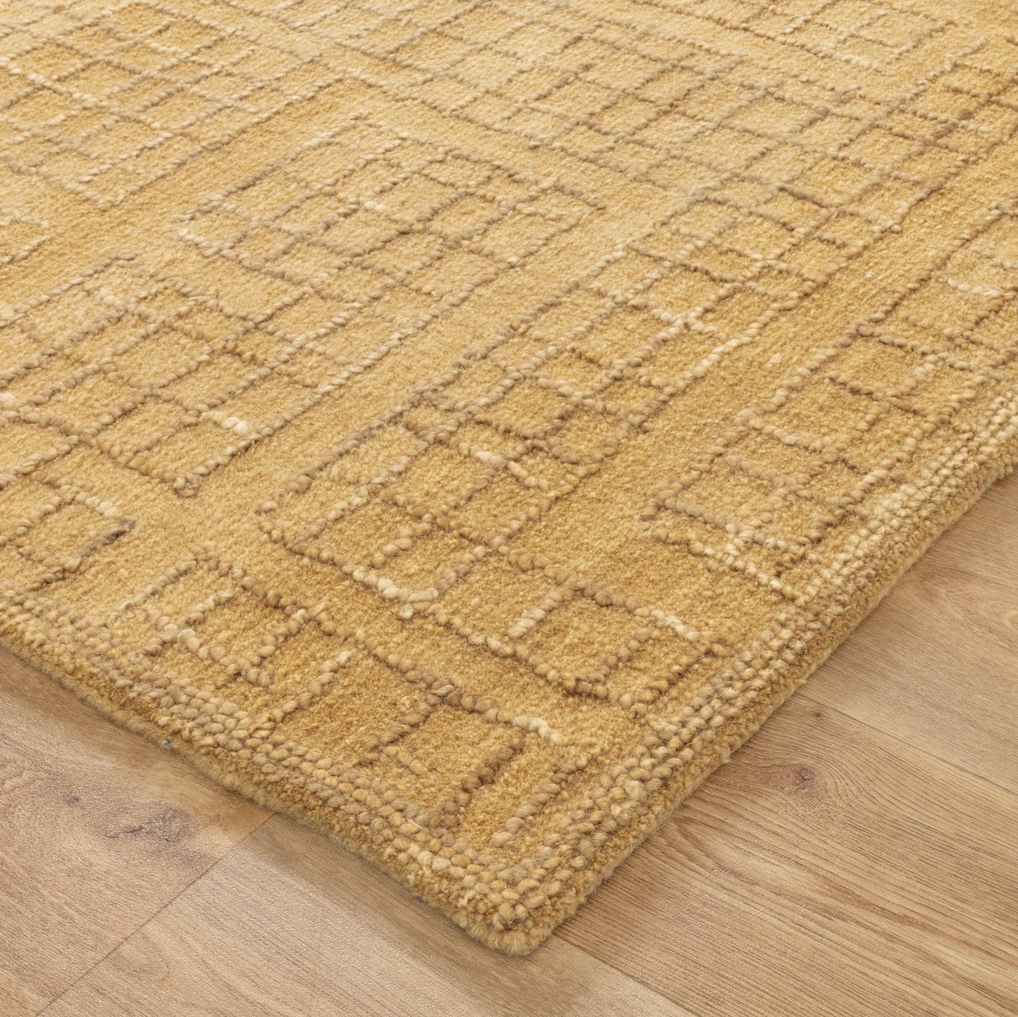 Abasco Citron Knitted Wool In Gold Rug