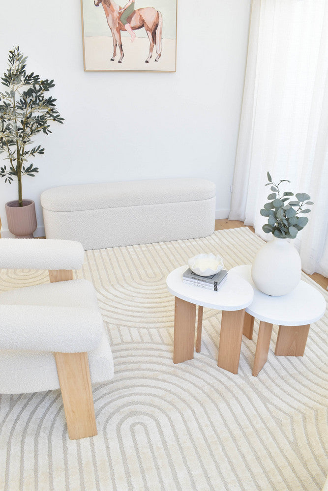 Coco Antique in White Colour Rug