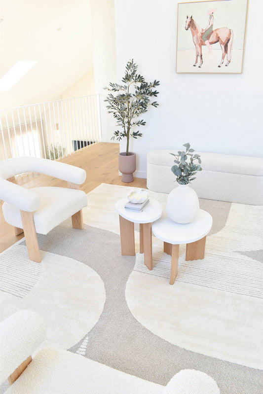 Coco Vintage in Beige Colour Rug