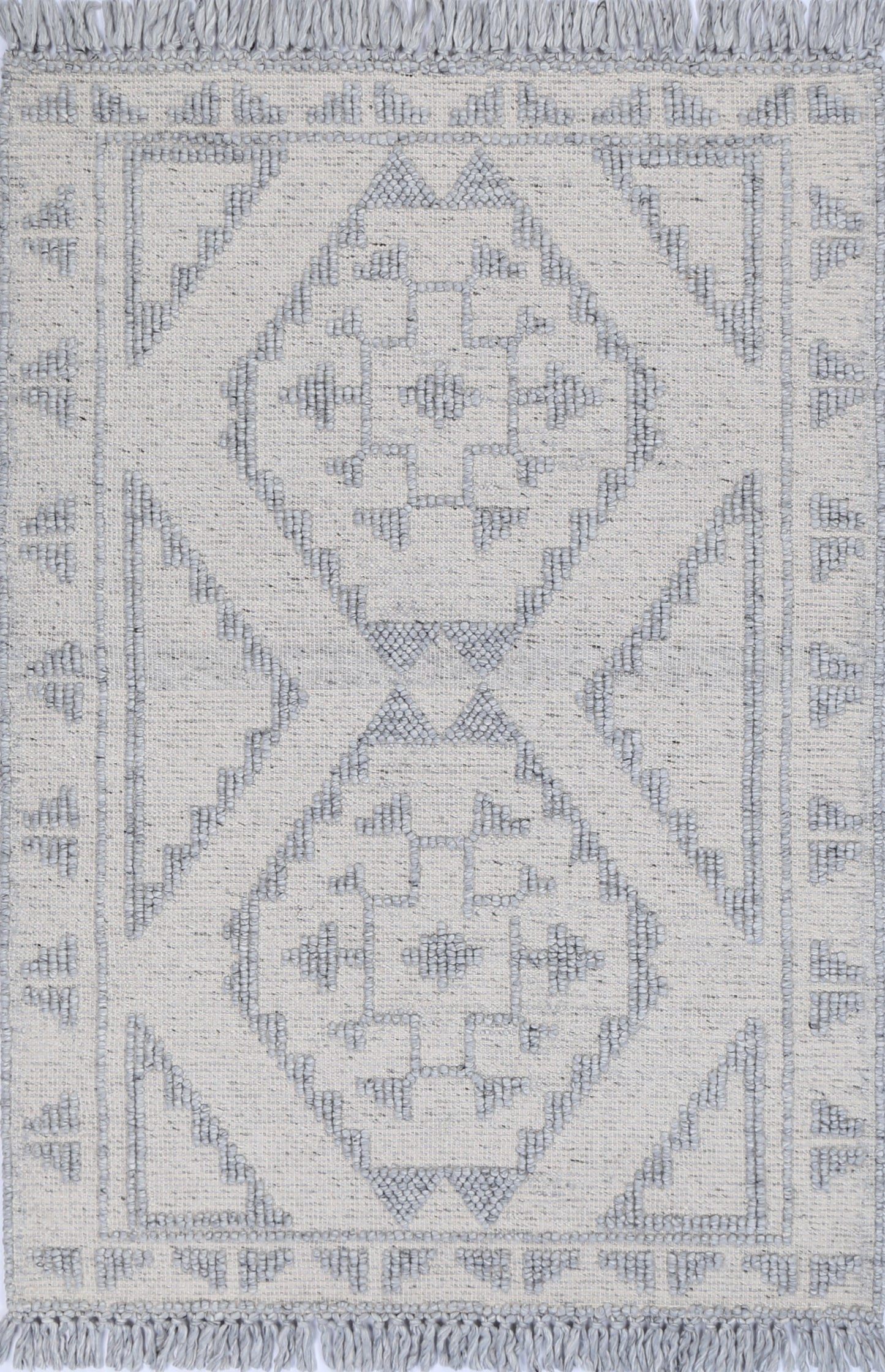 Diego Ornamental Grey Wool Rug