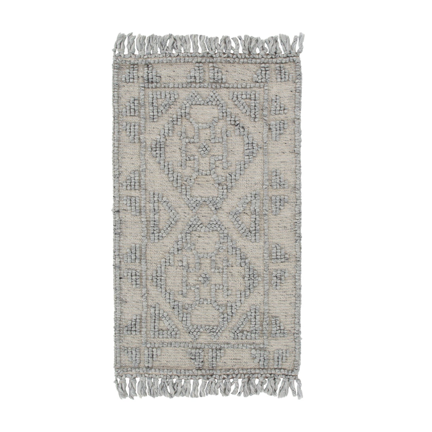 Diego Ornamental Grey Wool Rug
