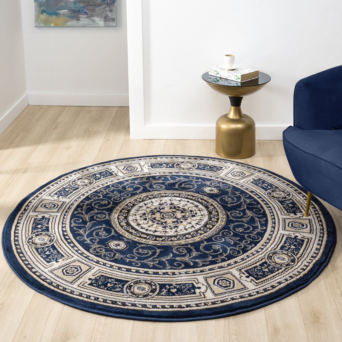 Estate in Navy : Round Rug