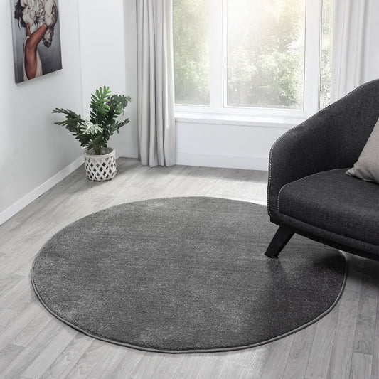 Europa Dark in Grey Colour : Round Rug