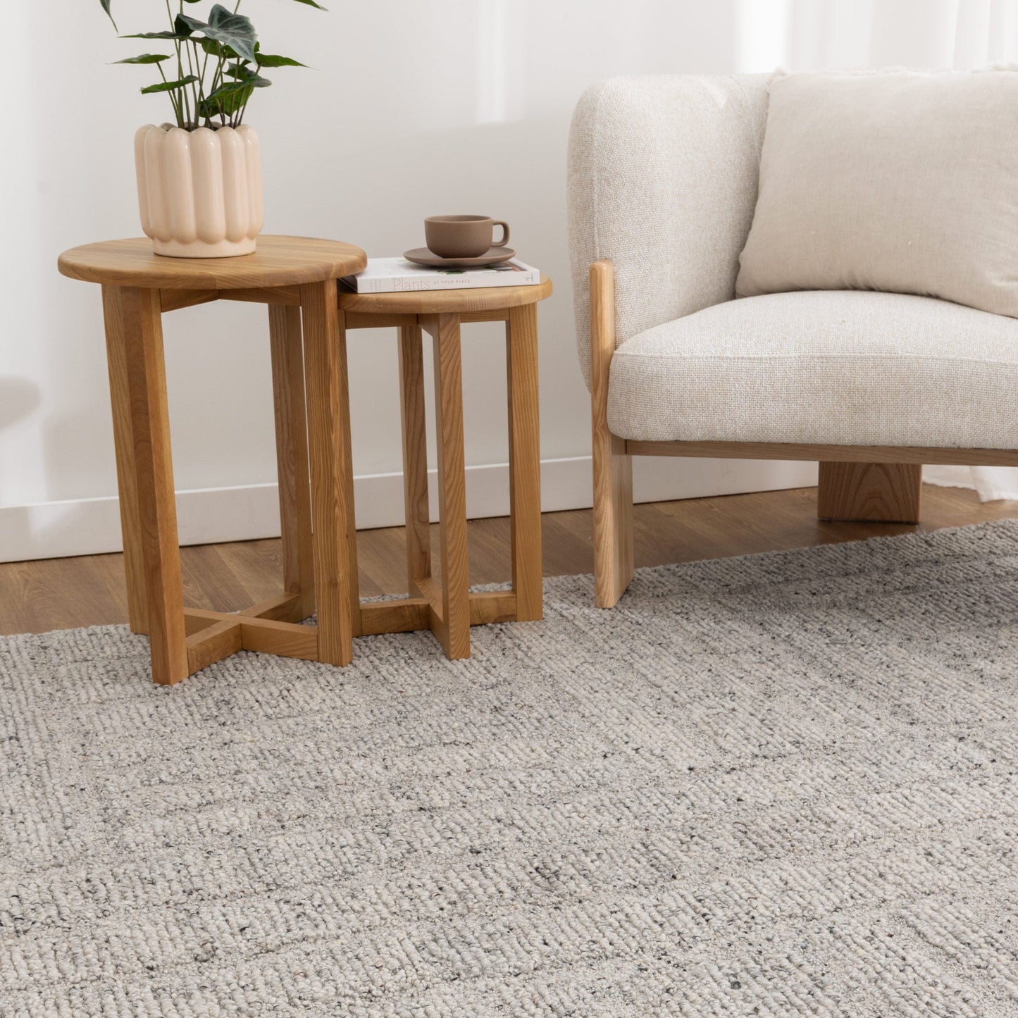Seren Grey Modern Wool Rug