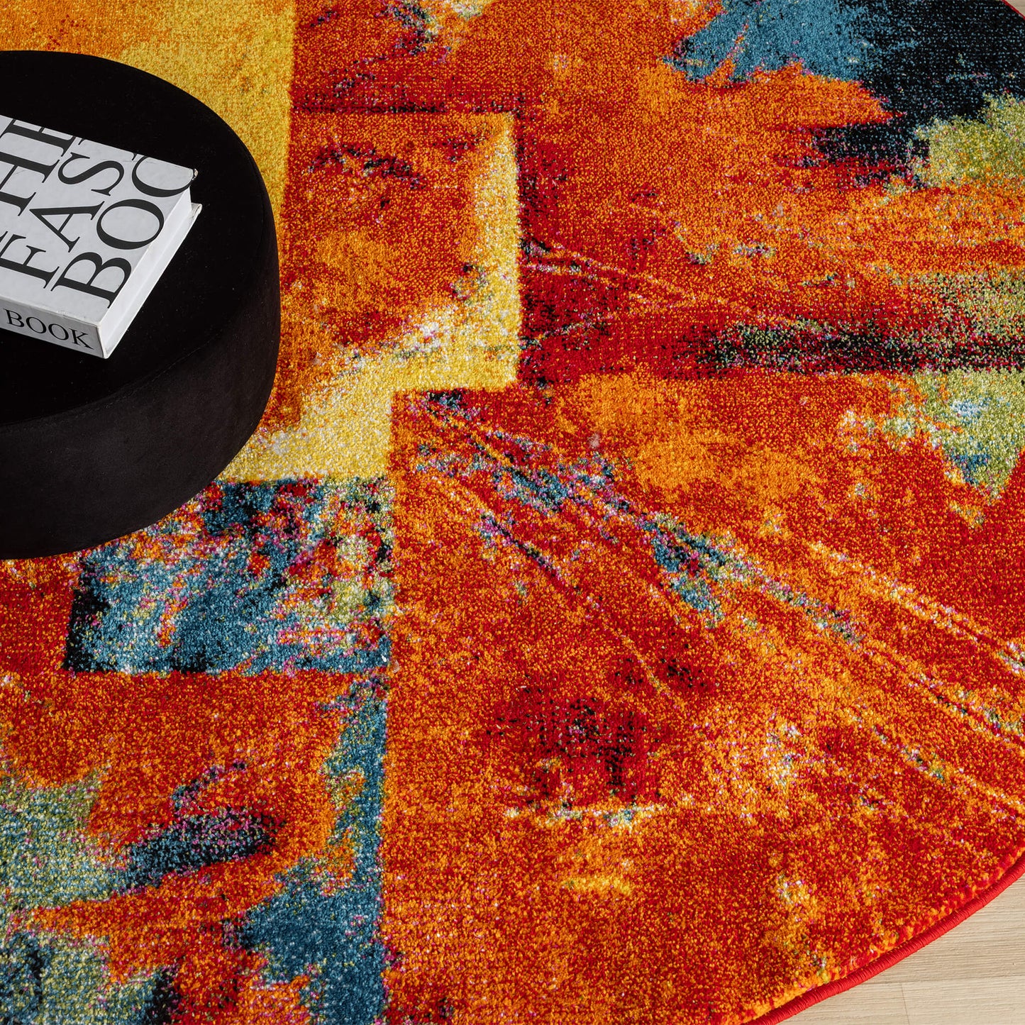 Galaxy in Multicoloured : Round Rug