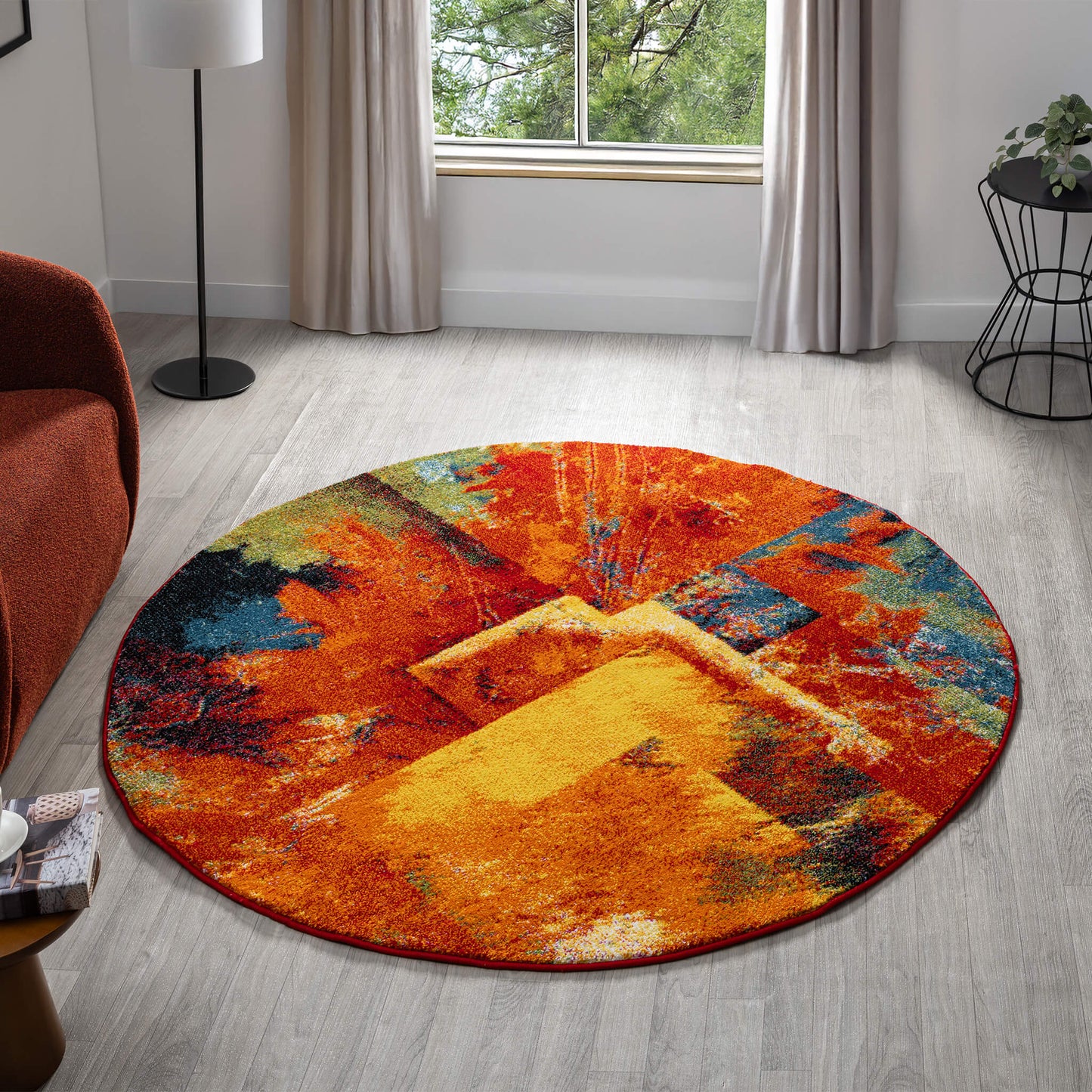 Galaxy in Multicoloured : Round Rug