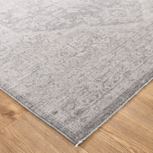 Heritage Distressed Medallion Grey Rug - H103