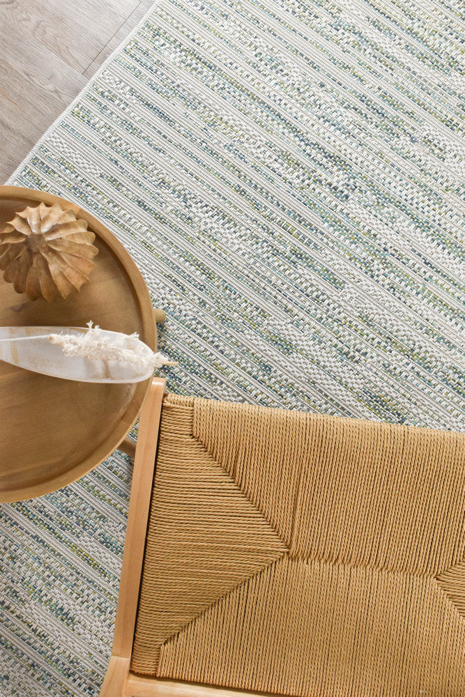 Harmony Linen in Ivory & Blue Rug