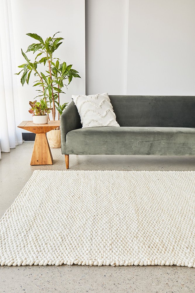 HIVE Modern Style In White Rug