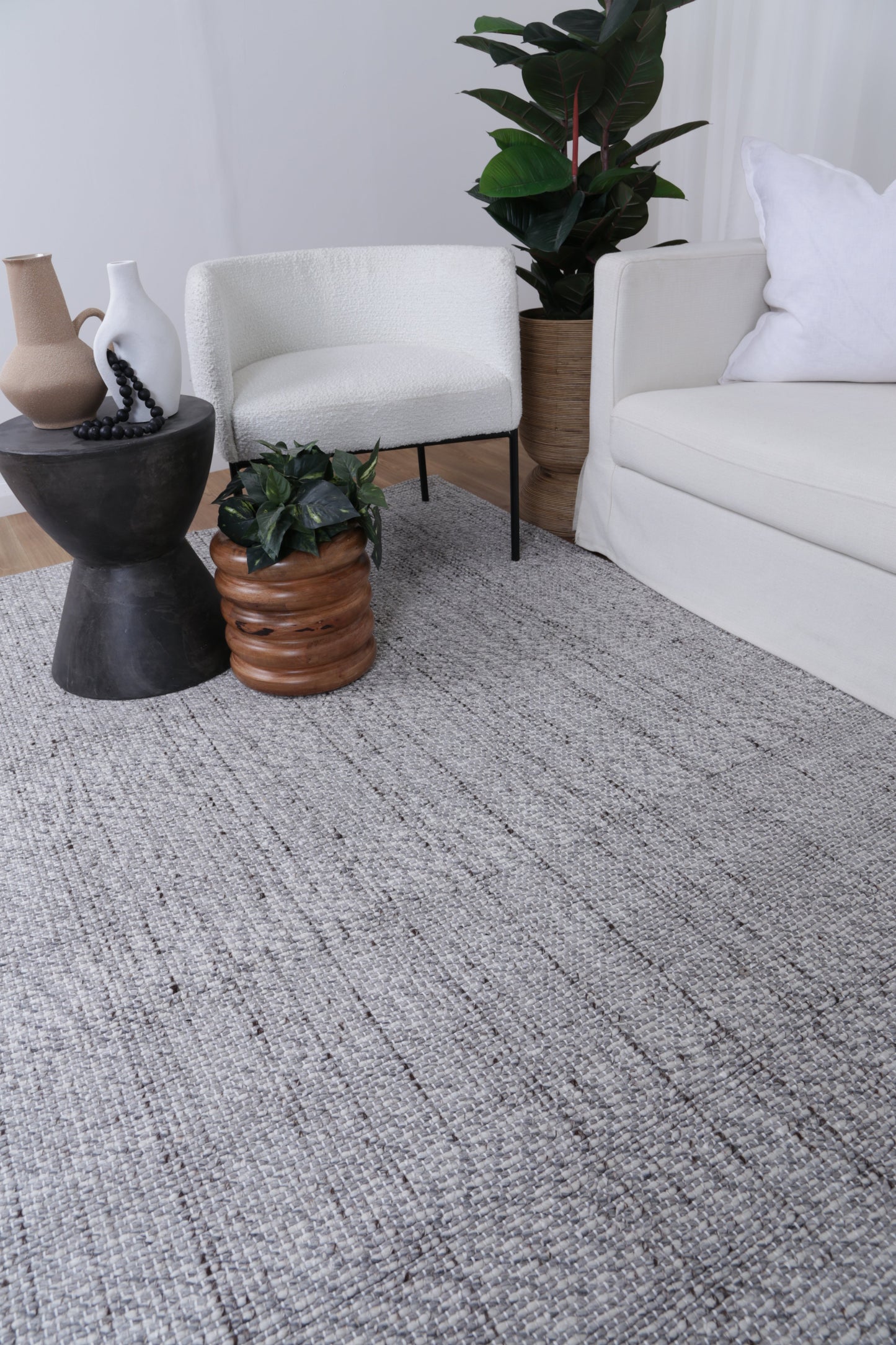 Ridges in Grey Wool Rug