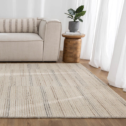 Praia Lines Natural Wool Rug