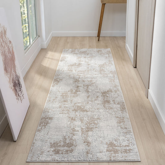 Lavish Stone in Cream : Runner Rug