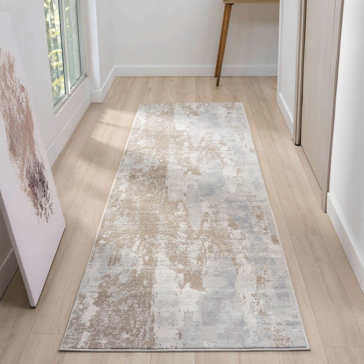 Lavish Slate in Cream : Runner Rug