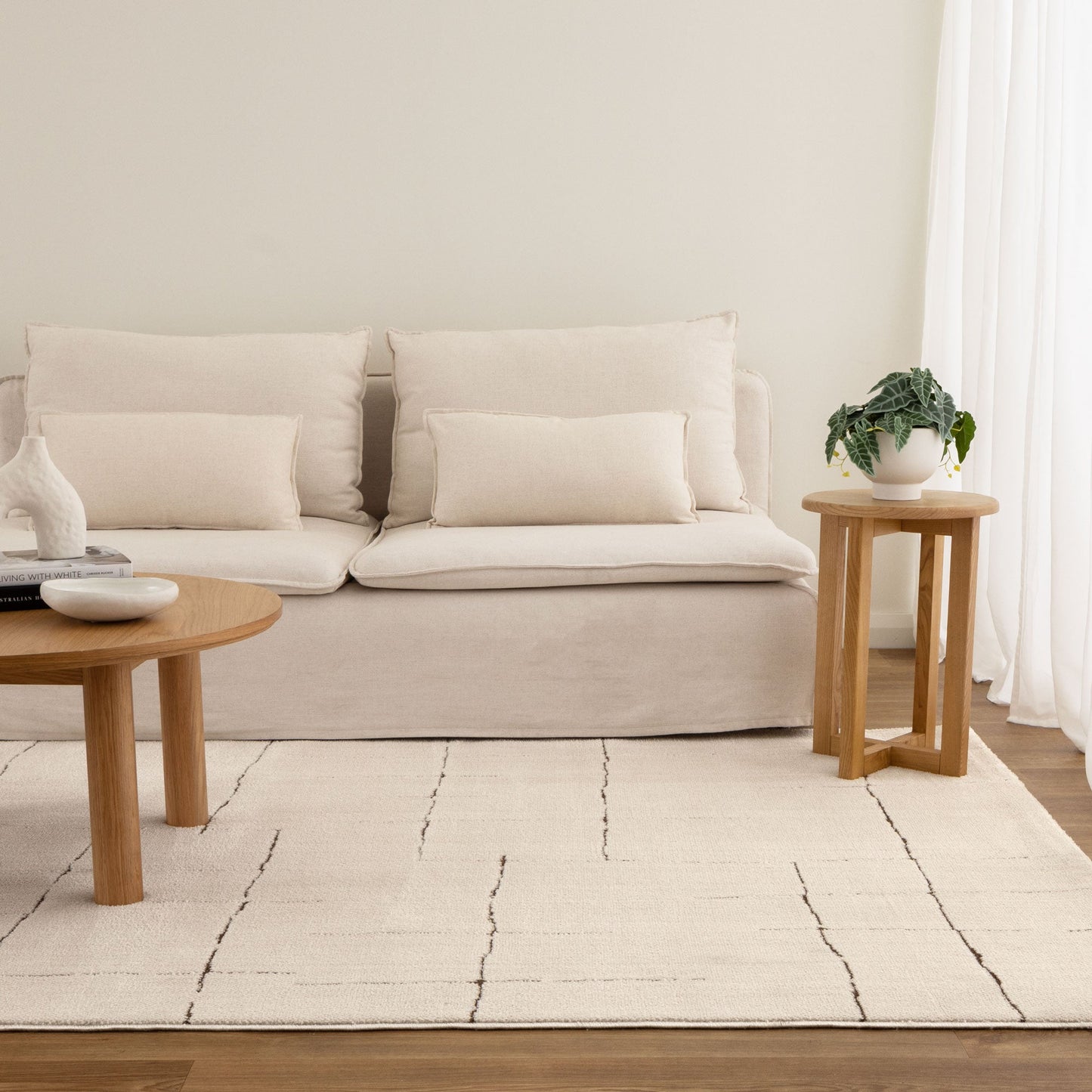 Mila Abstract Lines in Cream Rug
