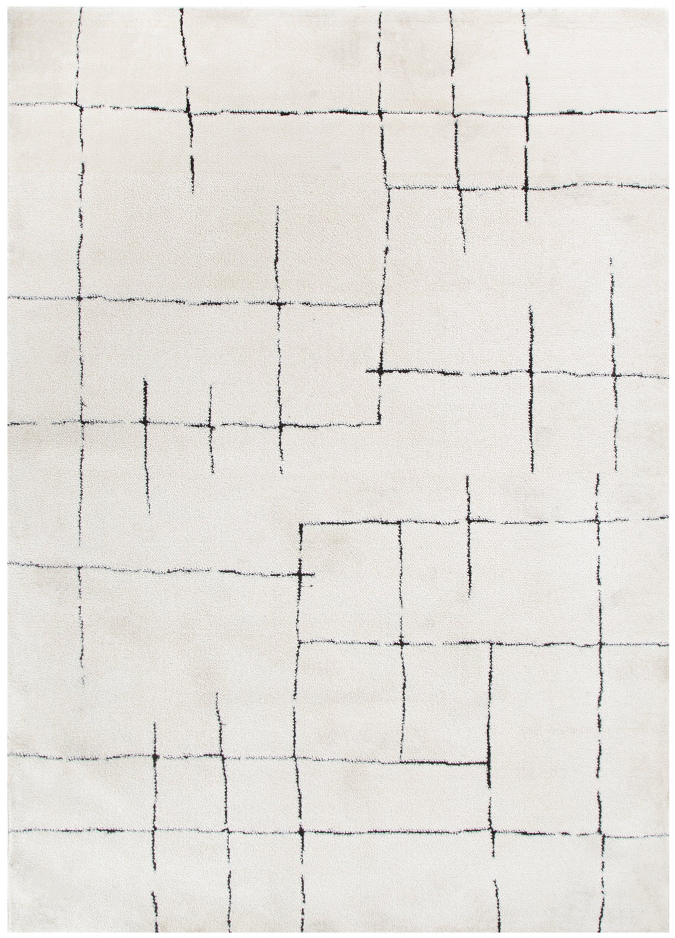 Mila Abstract Black Lines in Cream Rug