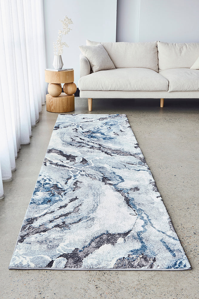 Mineral 222 Blue Runner Rug