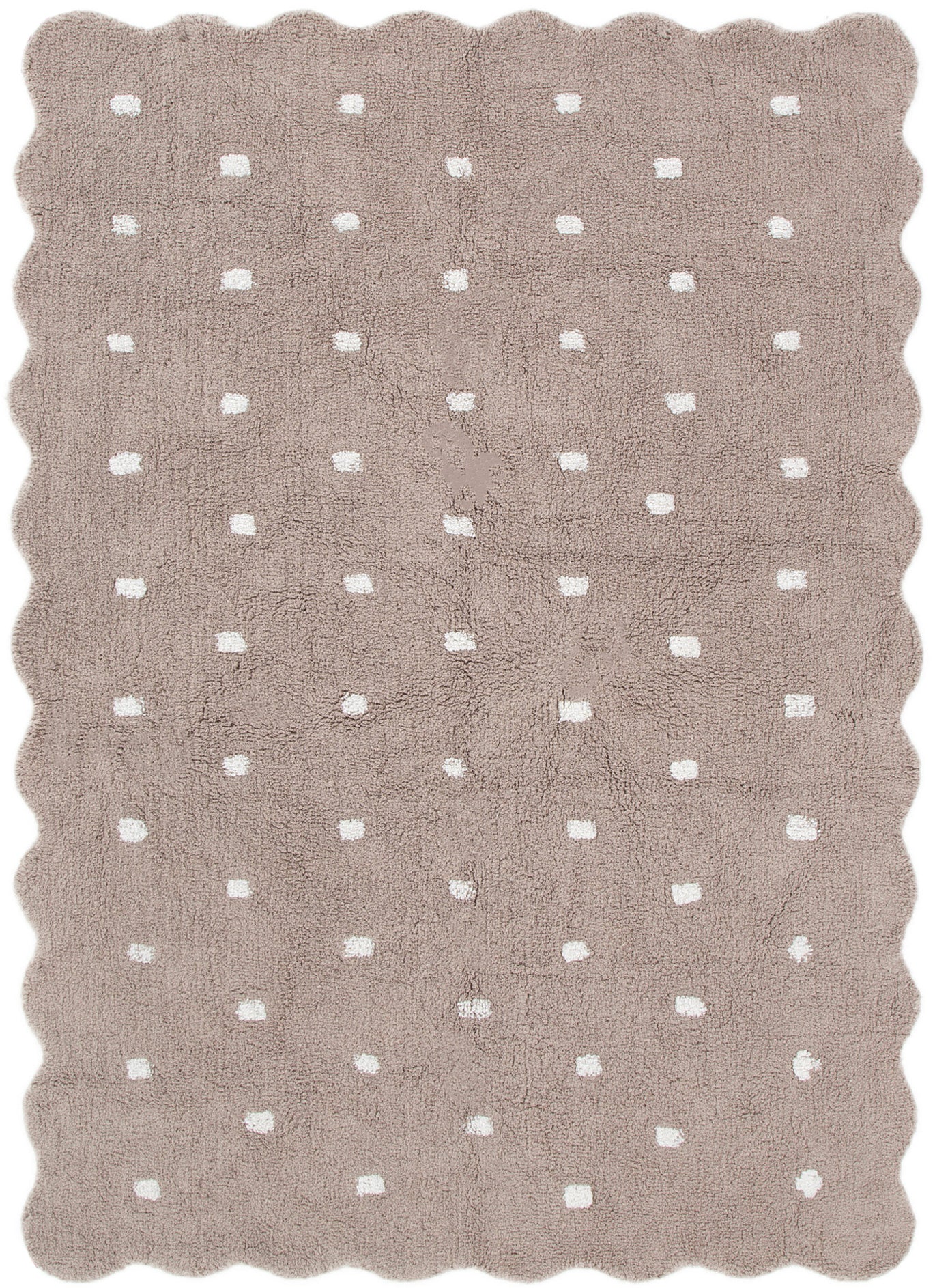 Mellow Scalloped Kids Mushroom in Beige Rug