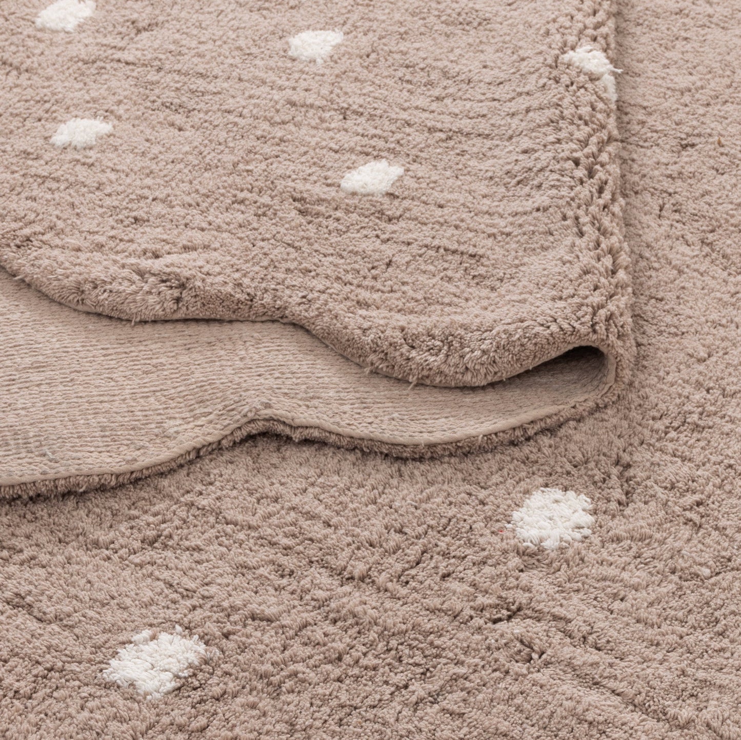 Mellow Scalloped Kids Mushroom in Beige Rug