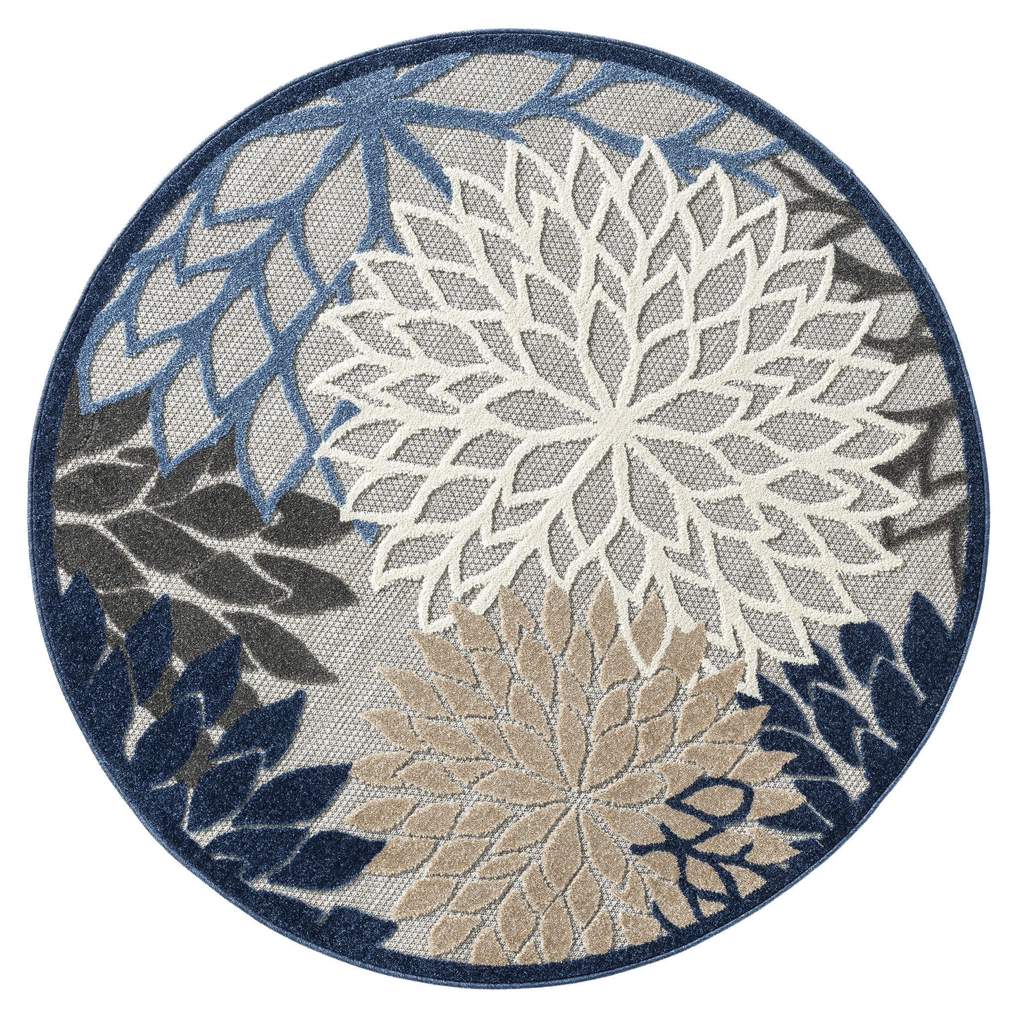 Monaco Floral in Blue : Round Rug
