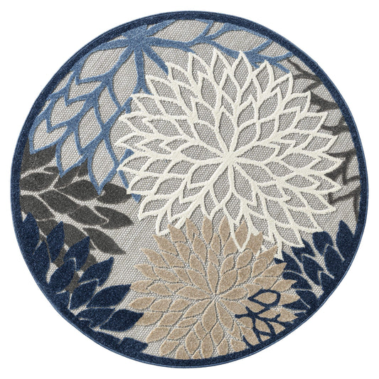 Monaco Floral in Blue : Round Rug