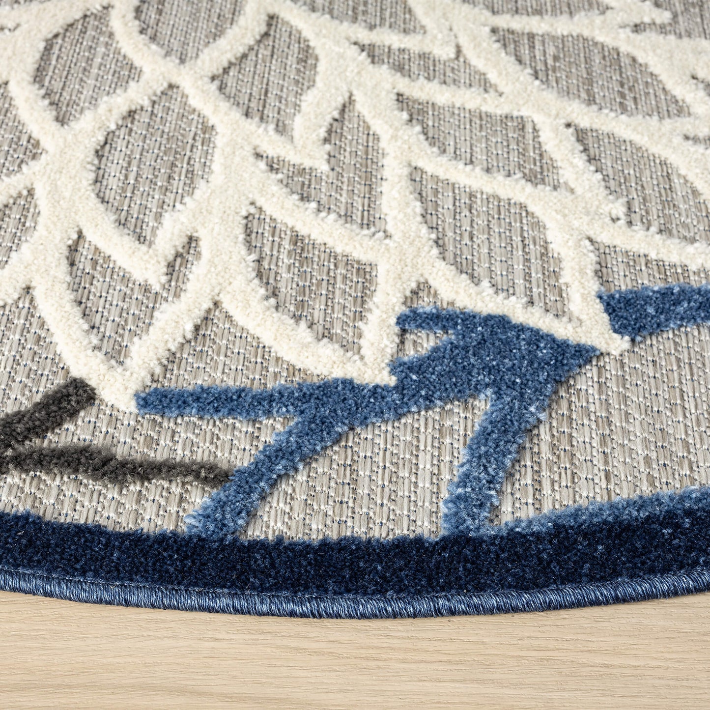 Monaco Floral in Blue : Round Rug