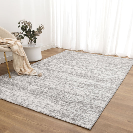 Nola Canvas Abstract In Grey Rug