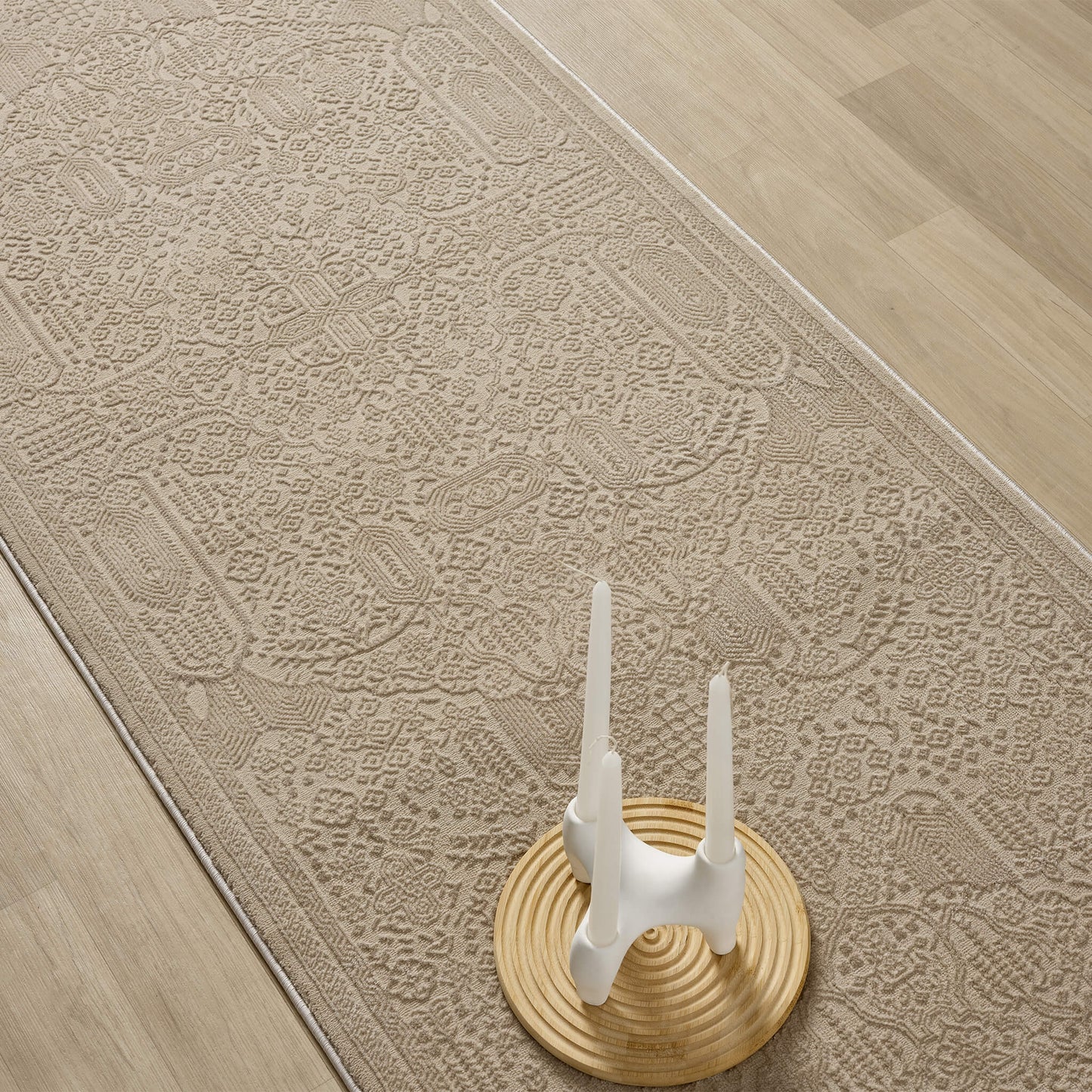 Noble Natural in Beige Color : Runner Rug