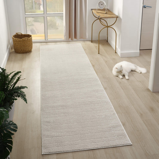 Noble Pearl in Cream Color : Runner Rug