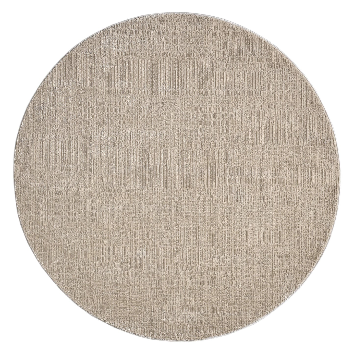 Noble Fawn Round in Beige Color Rug