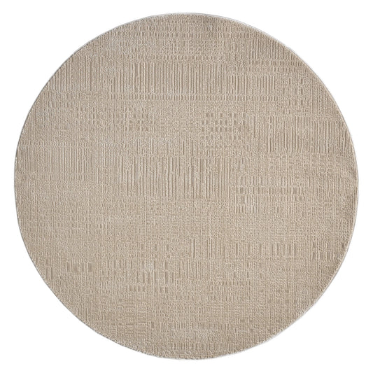 Noble Fawn Round in Beige Color Rug